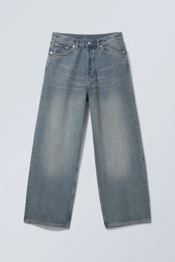 Astro Mid Rise Loose Baggy Unisex Jeans – Trove Blue – Medium Blue Astro Mid Rise Loose Baggy Unisex Jeans – Trove Blue – Medium Blue