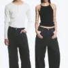 Astro Mid Rise Loose Baggy Unisex Jeans – Tuned Black – Black Astro Mid Rise Loose Baggy Unisex Jeans – Tuned Black – Black