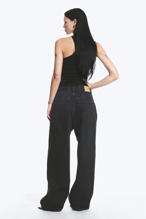 Astro Mid Rise Loose Baggy Unisex Jeans – Tuned Black – Black Astro Mid Rise Loose Baggy Unisex Jeans – Tuned Black – Black