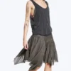 Asymmetric Cotton Midi Skirt – Dark Mole Asymmetric Cotton Midi Skirt – Dark Mole
