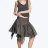 Asymmetric Cotton Midi Skirt – Dark Mole Asymmetric Cotton Midi Skirt – Dark Mole