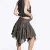 Asymmetric Cotton Midi Skirt – Dark Mole Asymmetric Cotton Midi Skirt – Dark Mole