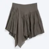 Asymmetric Cotton Midi Skirt – Dark Mole Asymmetric Cotton Midi Skirt – Dark Mole