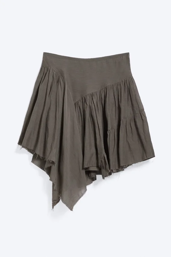 Asymmetric Cotton Midi Skirt – Dark Mole Asymmetric Cotton Midi Skirt – Dark Mole