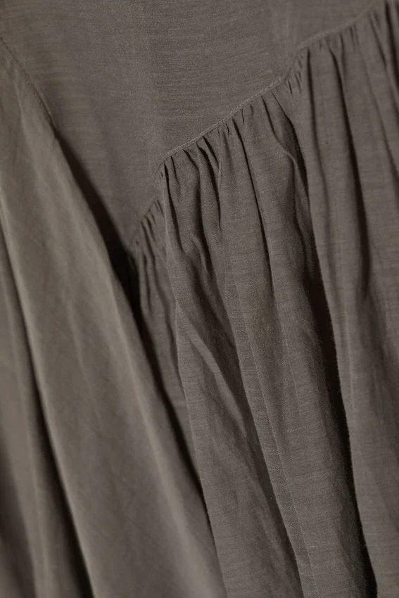 Asymmetric Cotton Midi Skirt – Dark Mole Asymmetric Cotton Midi Skirt – Dark Mole