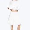 Asymmetric Cotton Midi Skirt – Dusty White Asymmetric Cotton Midi Skirt – Dusty White