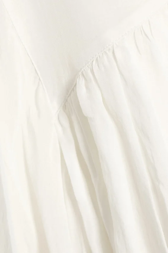 Asymmetric Cotton Midi Skirt – Dusty White Asymmetric Cotton Midi Skirt – Dusty White
