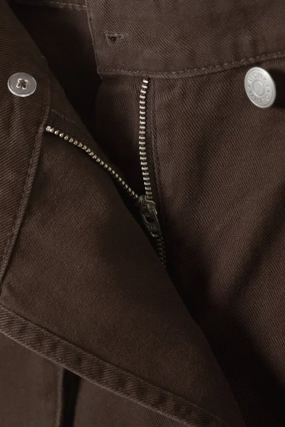 Asymmetric Cotton Twill Wrap Skort – Dark Brown Asymmetric Cotton Twill Wrap Skort – Dark Brown