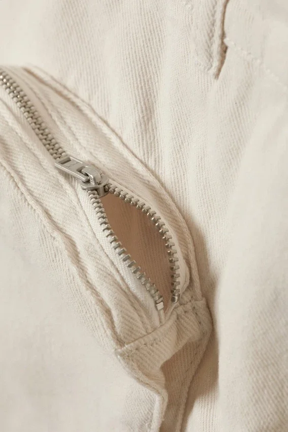 Asymmetric Cotton Twill Wrap Skort – White Asymmetric Cotton Twill Wrap Skort – White