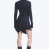 Asymmetric Draped Mini Dress – Dark Blue Asymmetric Draped Mini Dress – Dark Blue