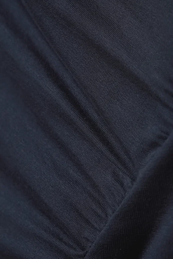 Asymmetric Draped Mini Dress – Dark Blue Asymmetric Draped Mini Dress – Dark Blue