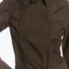 Asymmetric Fitted Poplin Shirt – Dark Brown Asymmetric Fitted Poplin Shirt – Dark Brown