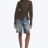 Asymmetric Fitted Poplin Shirt – Dark Brown Asymmetric Fitted Poplin Shirt – Dark Brown