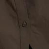 Asymmetric Fitted Poplin Shirt – Dark Brown Asymmetric Fitted Poplin Shirt – Dark Brown