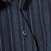 Asymmetric Fitted Poplin Shirt – Striped Dark Blue Asymmetric Fitted Poplin Shirt – Striped Dark Blue