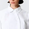 Asymmetric Fitted Poplin Shirt – White Asymmetric Fitted Poplin Shirt – White