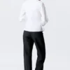 Asymmetric Fitted Poplin Shirt – White Asymmetric Fitted Poplin Shirt – White