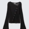 Asymmetric Linen Blend Cardigan – Black Asymmetric Linen Blend Cardigan – Black