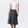 Asymmetric Linen-Blend Suiting Skirt – Dark Grey Asymmetric Linen-Blend Suiting Skirt – Dark Grey