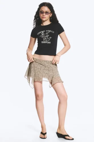 Asymmetric Mini Skirt – Light Dusty Khaki Green