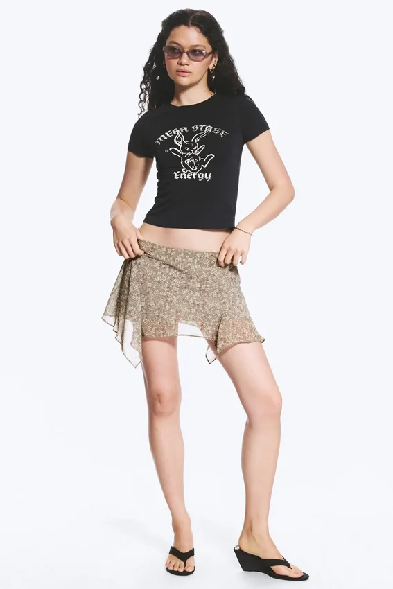 Asymmetric Mini Skirt – Light Dusty Khaki Green Asymmetric Mini Skirt – Light Dusty Khaki Green