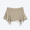 Asymmetric Mini Skirt – Light Dusty Khaki Green Asymmetric Mini Skirt – Light Dusty Khaki Green