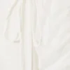 Asymmetric Off-Shoulder Three-Quarter Sleeve Top – White