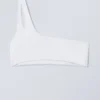 Asymmetric One-Shoulder Bikini Top – White Asymmetric One-Shoulder Bikini Top – White