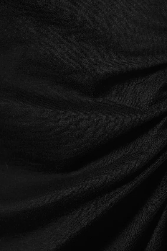 Asymmetric One-Sleeve Mini Dress – Black Asymmetric One-Sleeve Mini Dress – Black