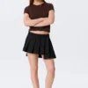 Asymmetric Pleated Wrap Mini Skirt – Black Asymmetric Pleated Wrap Mini Skirt – Black