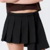 Asymmetric Pleated Wrap Mini Skirt – Black Asymmetric Pleated Wrap Mini Skirt – Black