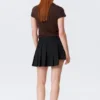 Asymmetric Pleated Wrap Mini Skirt – Black Asymmetric Pleated Wrap Mini Skirt – Black