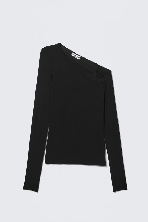 Asymmetric Rib Long Sleeve – Black Asymmetric Rib Long Sleeve – Black