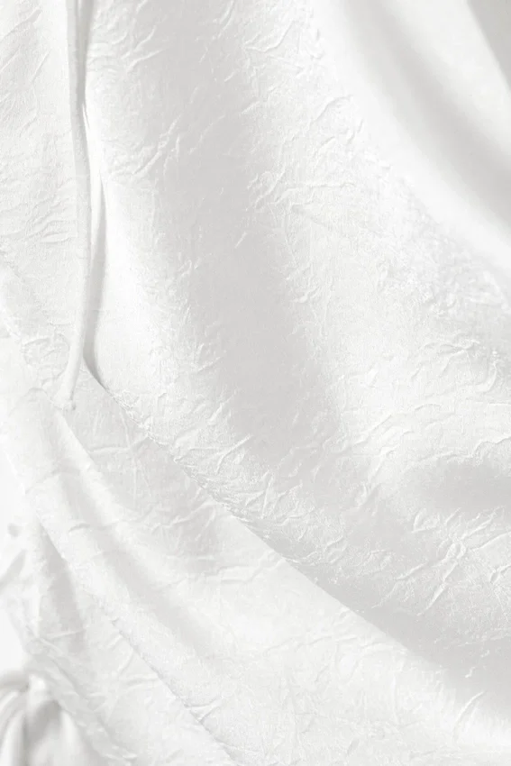 Asymmetric Satin Strap Top – White Asymmetric Satin Strap Top – White