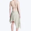 Asymmetric Sleeveless Cowl-Neck Midi Dress – Light Mole Asymmetric Sleeveless Cowl-Neck Midi Dress – Light Mole