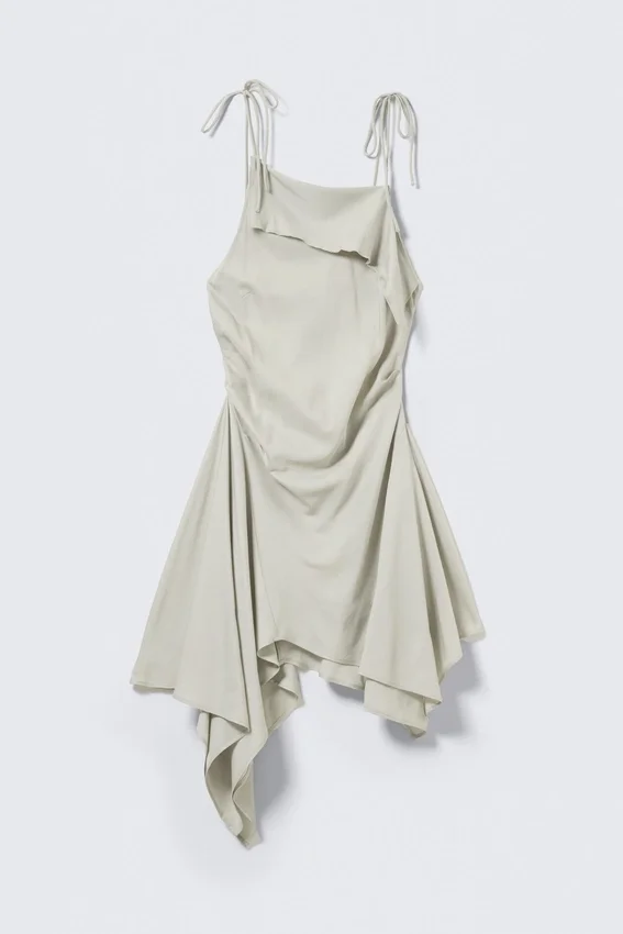 Asymmetric Sleeveless Cowl-Neck Midi Dress – Light Mole Asymmetric Sleeveless Cowl-Neck Midi Dress – Light Mole