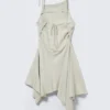 Asymmetric Sleeveless Cowl-Neck Midi Dress – Light Mole Asymmetric Sleeveless Cowl-Neck Midi Dress – Light Mole