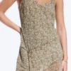 Asymmetric Slip Dress – Dusty Khaki Green – Flower