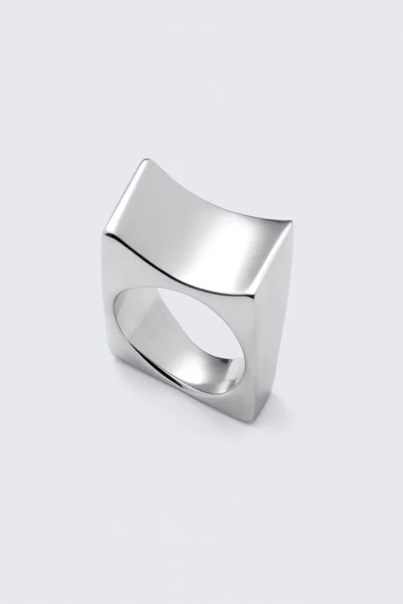 Asymmetric Stainless Steel Ring – Silver Asymmetric Stainless Steel Ring – Silver