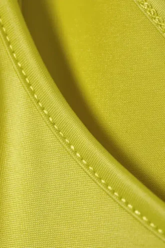 Asymmetric Strap Tie Mini Dress – Bright Yellow
