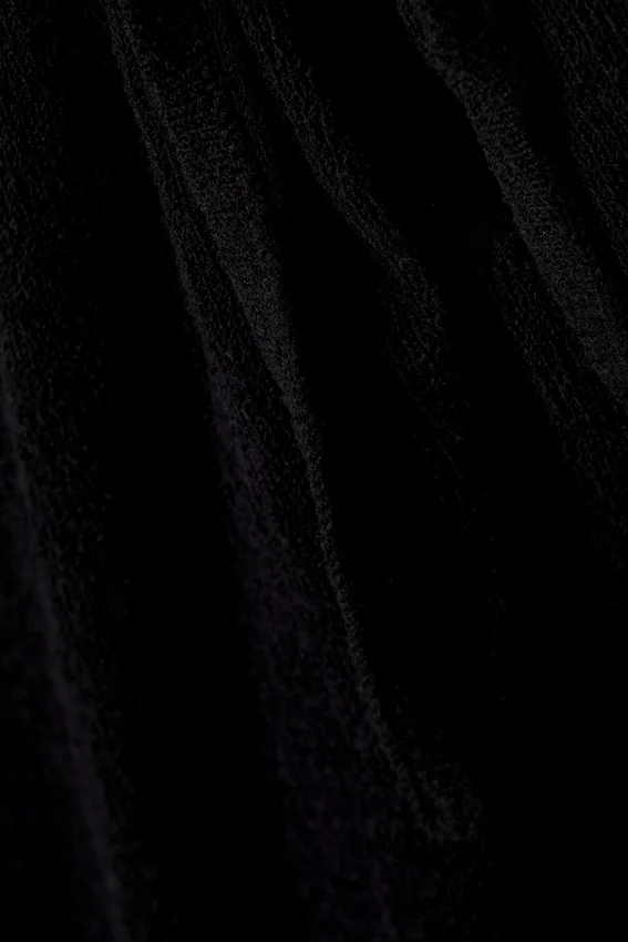 Asymmetric Tie-Shoulder Knitted Sweater – Black Asymmetric Tie-Shoulder Knitted Sweater – Black