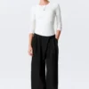 Asymmetric Wide Leg Suiting Trousers – Black Asymmetric Wide Leg Suiting Trousers – Black