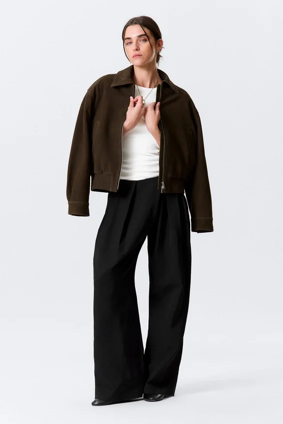 Asymmetric Wide Leg Suiting Trousers – Black Asymmetric Wide Leg Suiting Trousers – Black