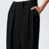 Asymmetric Wide Leg Suiting Trousers – Black Asymmetric Wide Leg Suiting Trousers – Black
