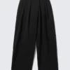 Asymmetric Wide Leg Suiting Trousers – Black Asymmetric Wide Leg Suiting Trousers – Black