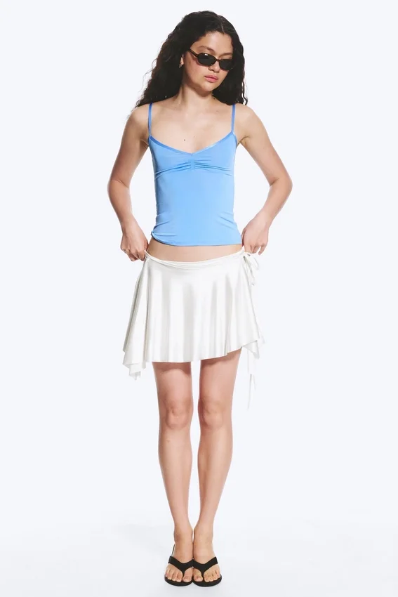 Asymmetric Wrap Mini Skirt – Off-White Asymmetric Wrap Mini Skirt – Off-White