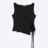 Asymmetric Wrap Strap Top – Black Asymmetric Wrap Strap Top – Black