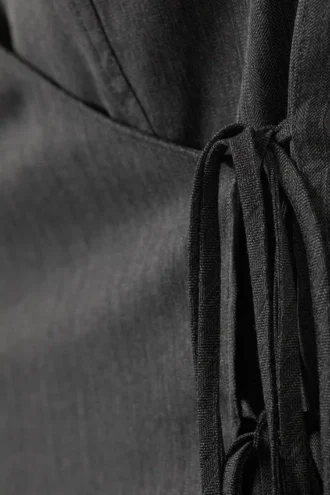Asymmetric Wrap Strap Top – Dark Grey Melange