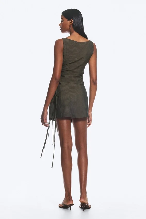 Asymmetric Wrap Strap Top – Dark Mole Asymmetric Wrap Strap Top – Dark Mole