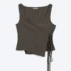 Asymmetric Wrap Strap Top – Dark Mole Asymmetric Wrap Strap Top – Dark Mole